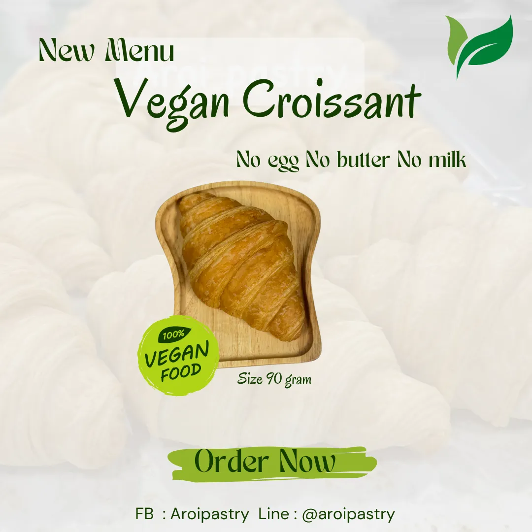 Vegan pastry products displayed in premium packaging
